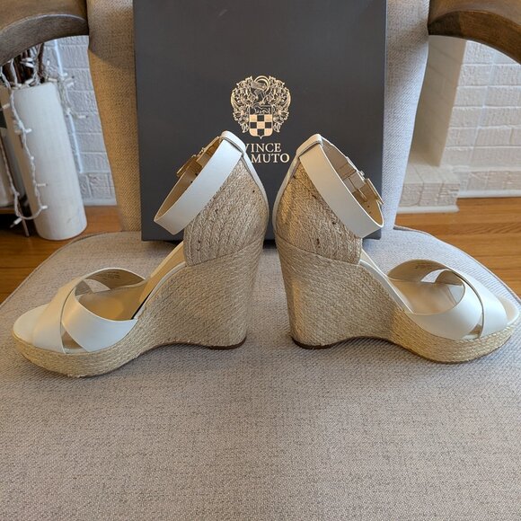 Vince Camuto Shoes - Vince Camuto Marita White Platform Sandals Size 10